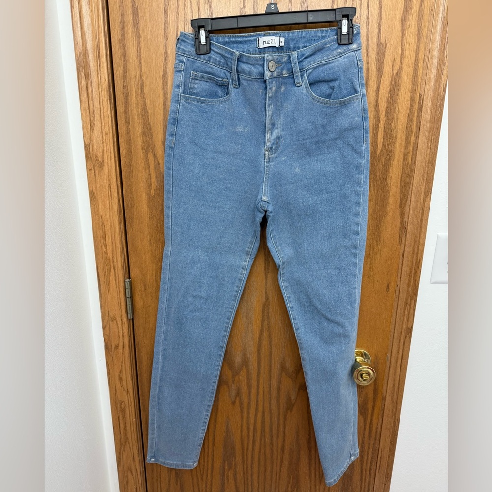 Pre-owned Rue21 Sparkle Glitter Skinny Jeans Size 6
